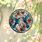 Hummingbirds and Wild Flowers Suncatcher Hummingbird Lovers Window Hanging Hummingbird Suncatcher Hummingbird Gifts